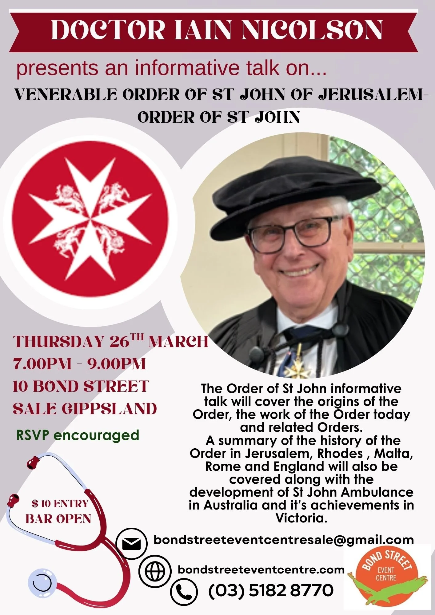 Informative Talk: Venerable Order of St John of Jerusalem (Order of St John)
