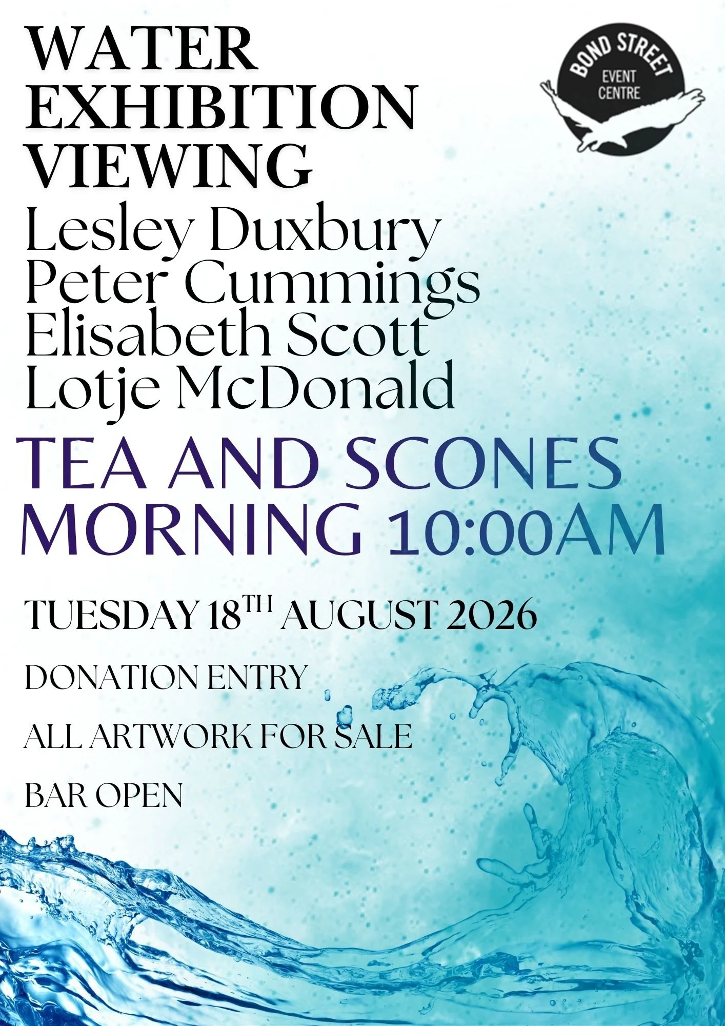Water Exhibition Viewing with Tea and Scones 