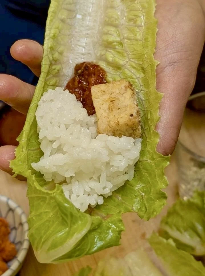 Lettuce Wrap with Gochujang Style Chickpea Miso 