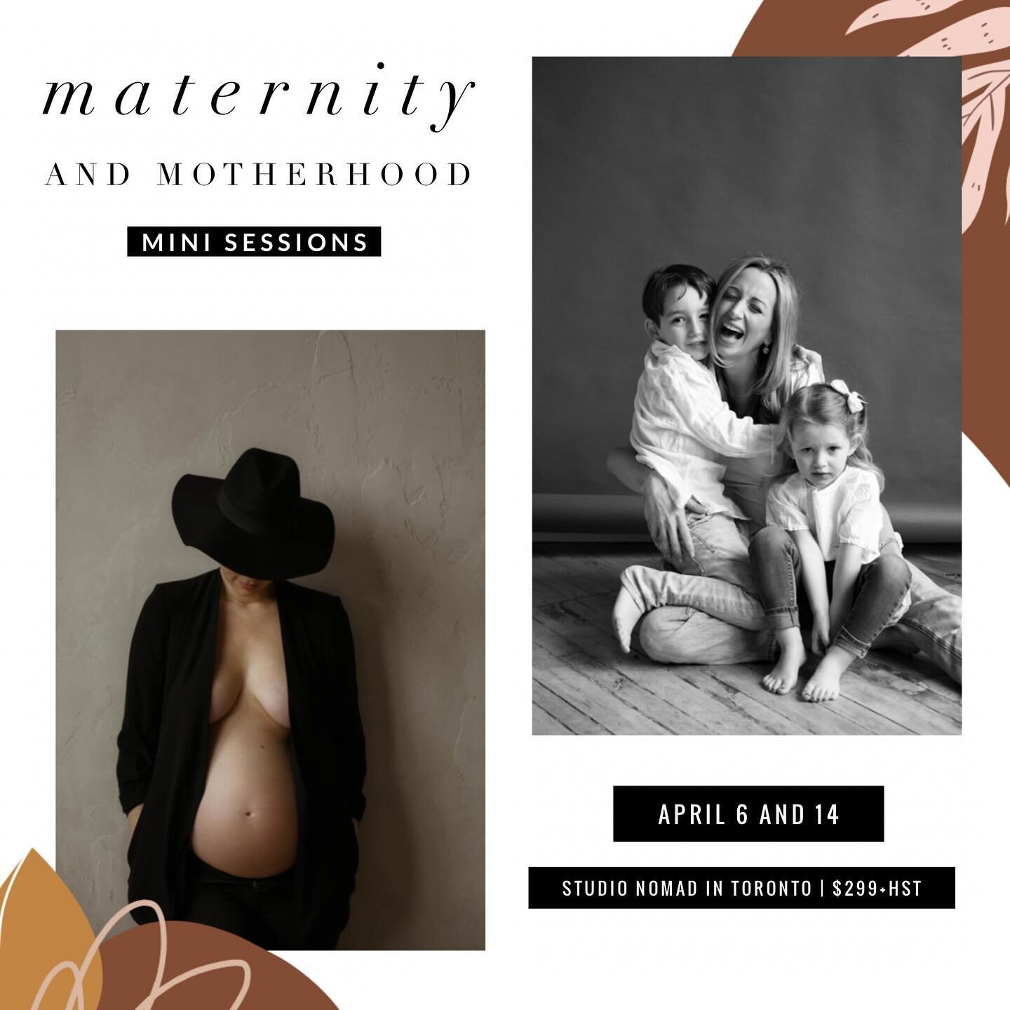 Celebrate Mother&rsquo;s Day this year&hellip;

with a mini photo session! 😊

This is perfect for a maternity session, mom+kids, and grandmothers! The sessions are $299+HST, 25 minutes  long (includes 15 images + studio fee). You can also gift the p