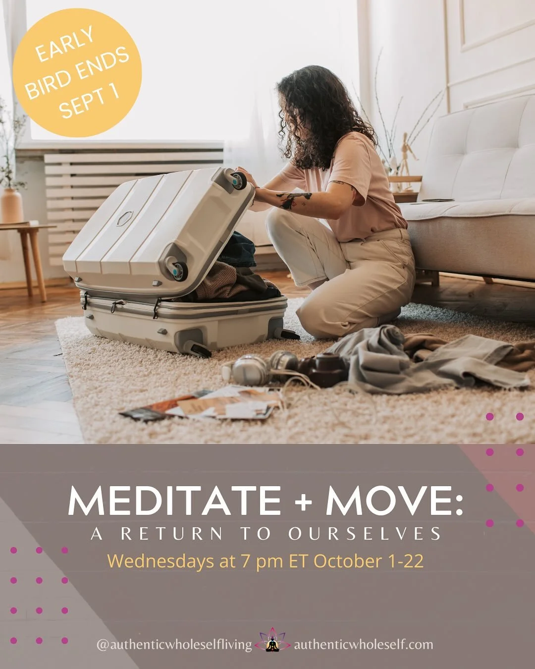 Hola hola mi gente, 🌺

You know that feeling before a trip, when your heart is already wandering, even though your suitcase is still empty?

That&rsquo;s the spirit behind Meditate + Move: A Return to Ourselves 🌿 a 4-week journey in decolonial mind