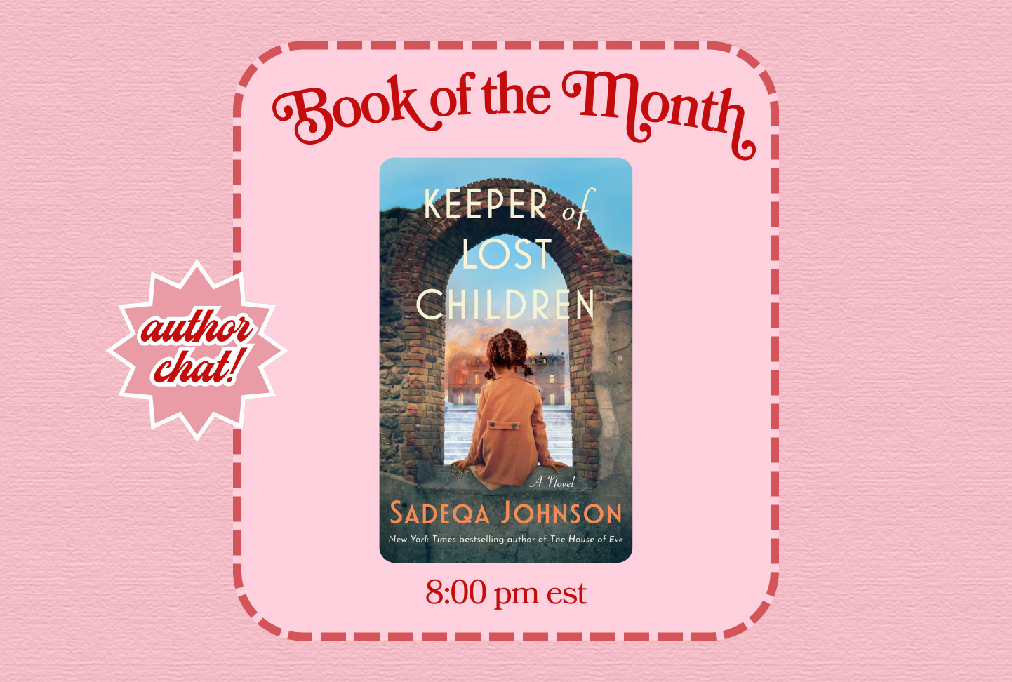 BOTM: Keeper of Lost Children (author chat)