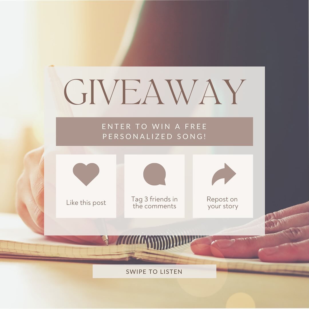 Hey y&rsquo;all! I&rsquo;m still looking to take on one more song commission this month. To help get the word out there, I&rsquo;m offering a giveaway for a free personalised song! All you have to do to enter is 1) like this post 2) tag 3 friends in 