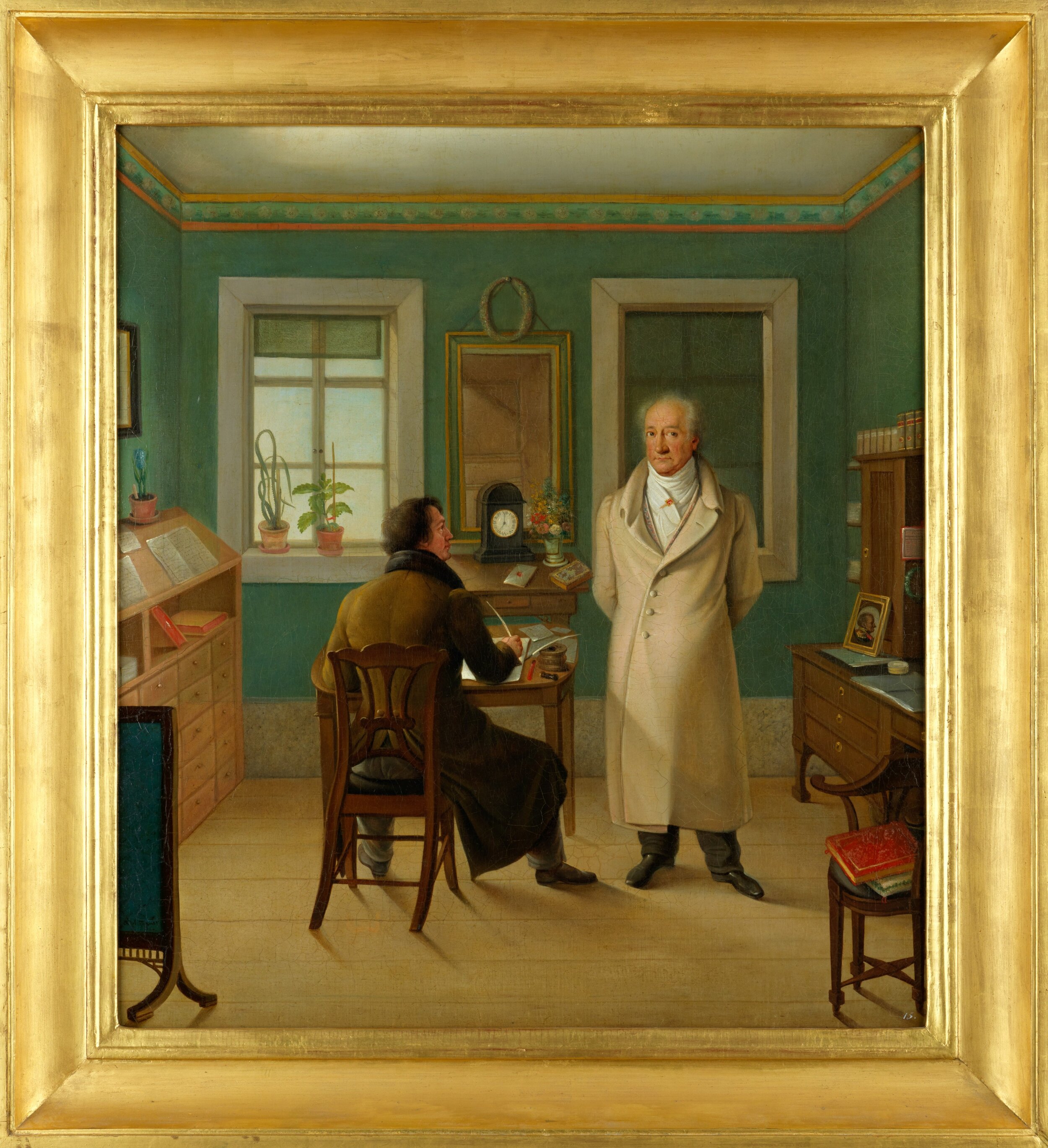 Goethe in seinem Arbeitszimmer, Gemälde von Johann August Friedrich Schmeller, 1831
