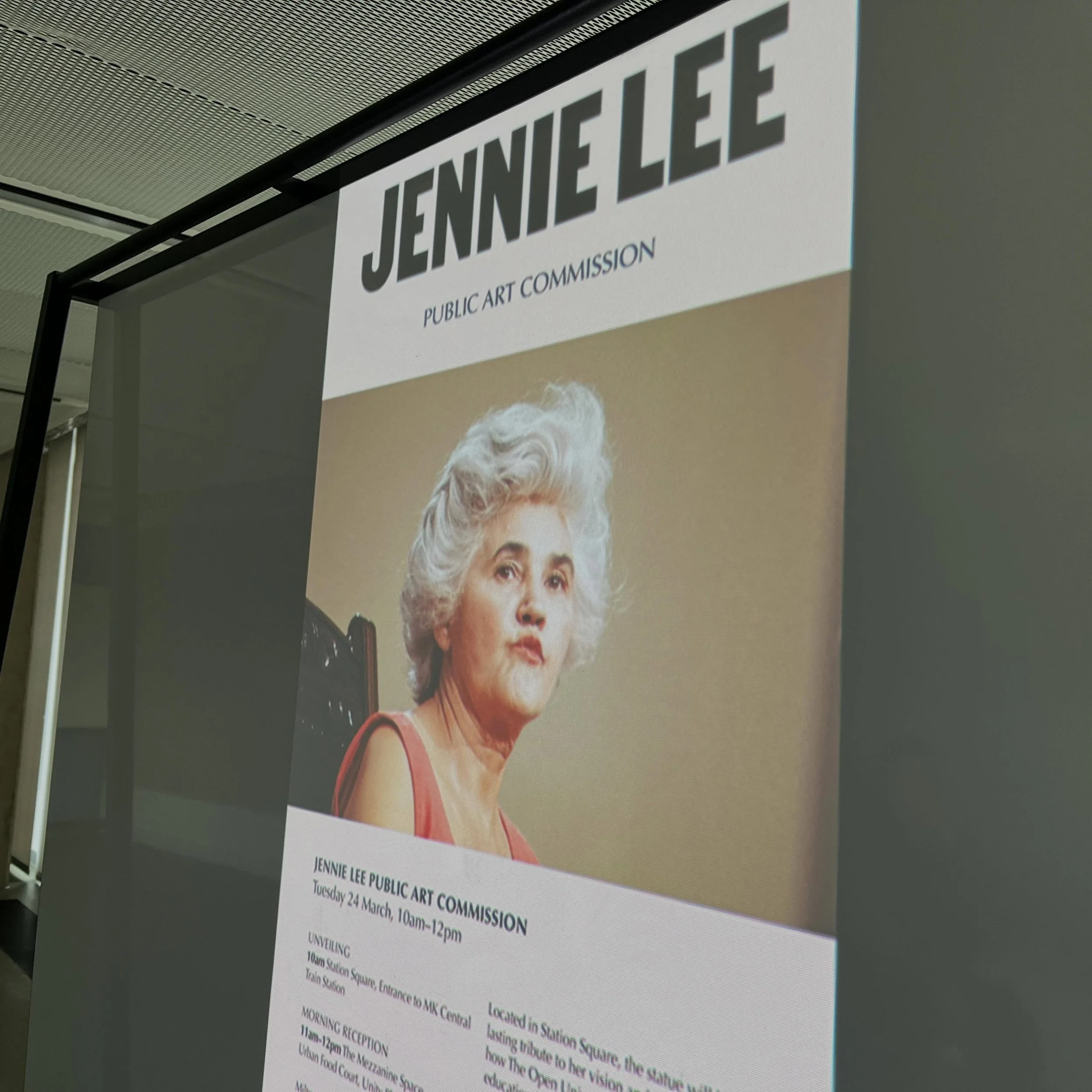 In between the ☔️ tonight we met up with the lovely Andy Edward&rsquo;s who shared his work with a group of U25s down at Station Square.

Fascinating hearing about the impact #JennieLee had on our city!

Funded by @culturemiltonkeynes 

[Image Descri