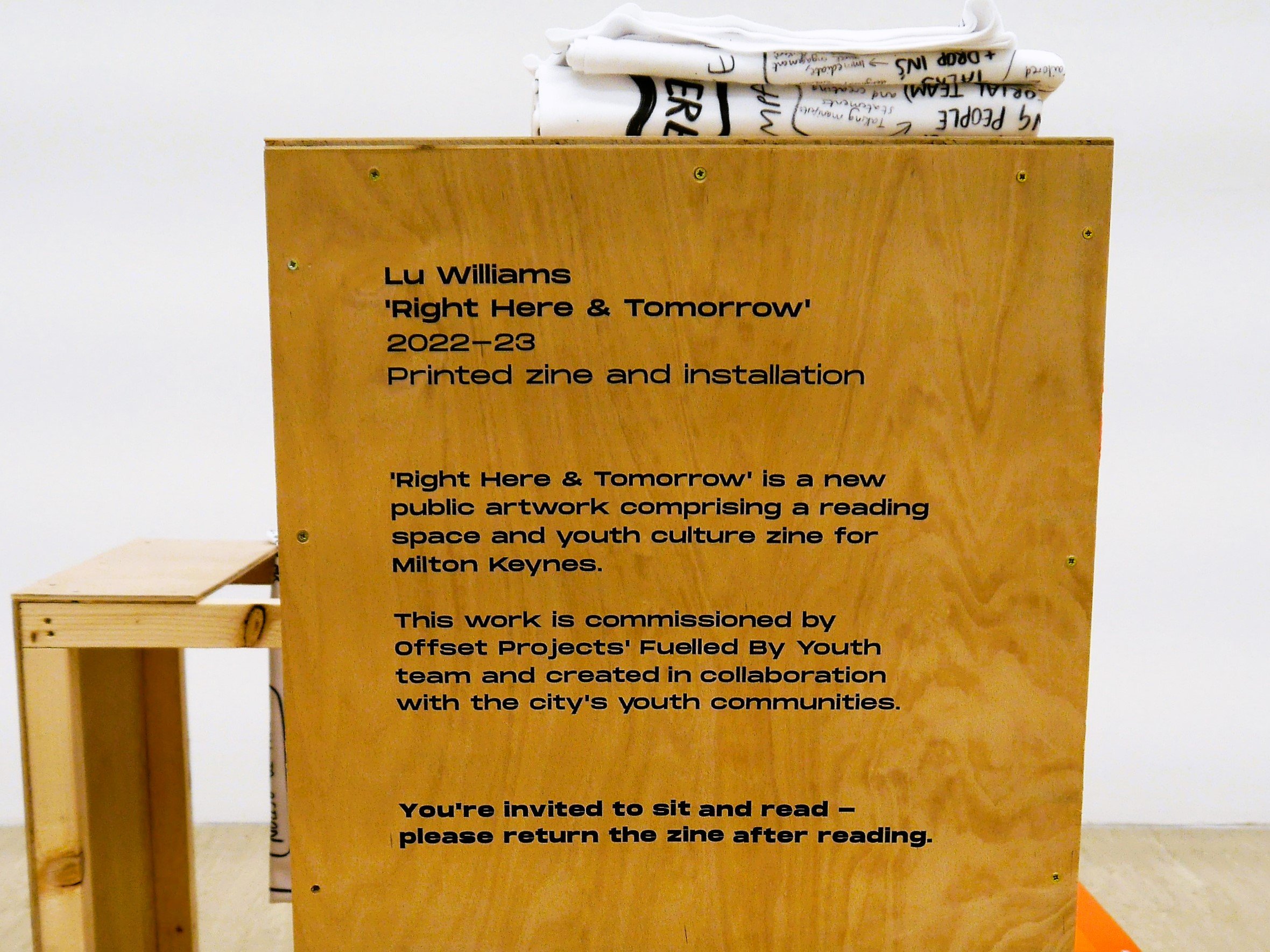 Lu Williams, 'Right Here & Tomorrow', 2022-23, Printed zine and installation