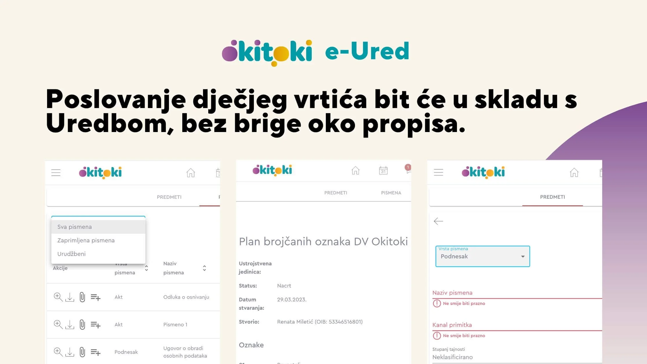 Okitoki Ruler Olakšana obaveza vođenja uredskog poslovanja uz Okitoki e-Ured — Okitoki