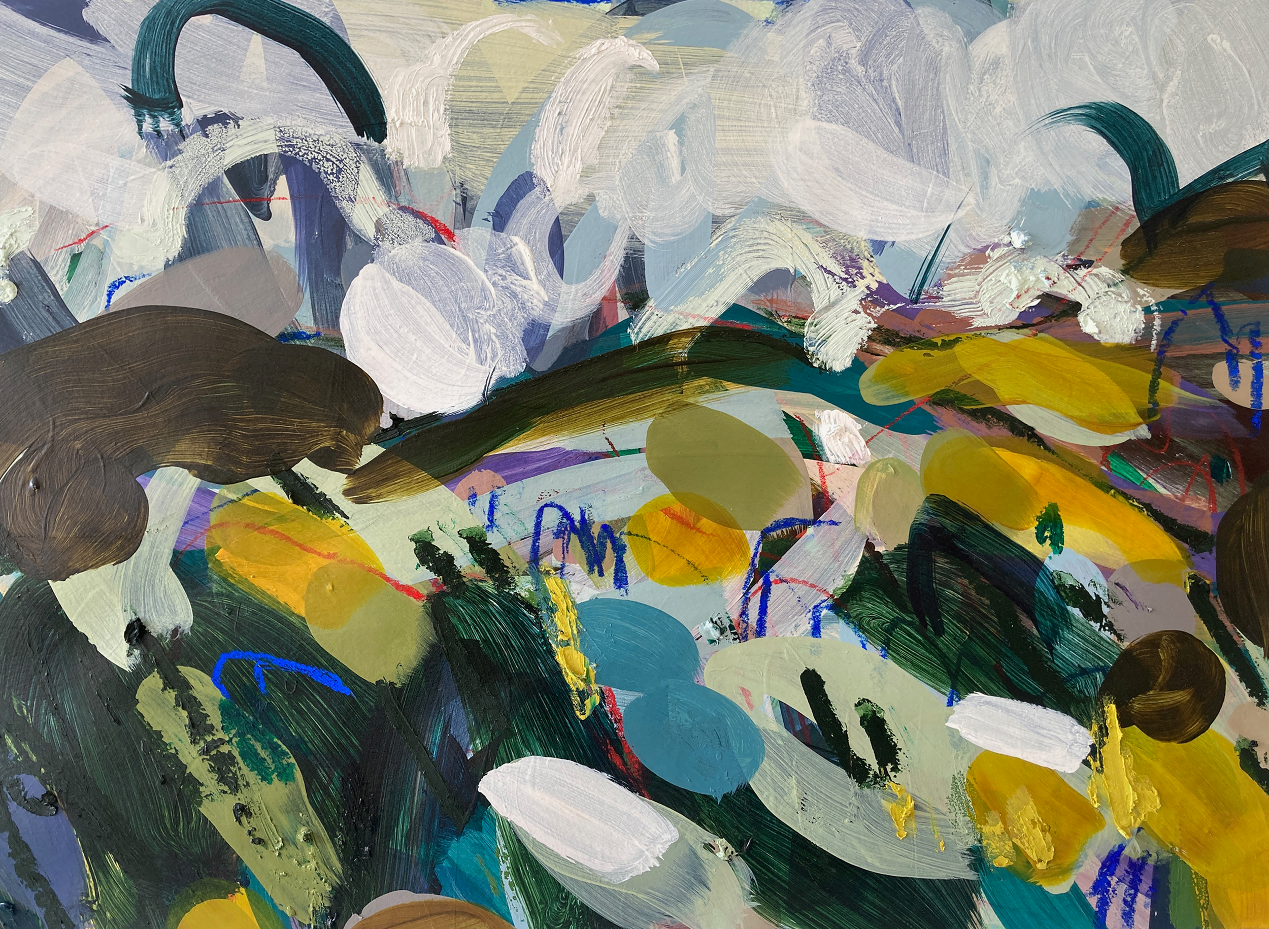Landscape 1, Acrylic and pastel, 41x58cm