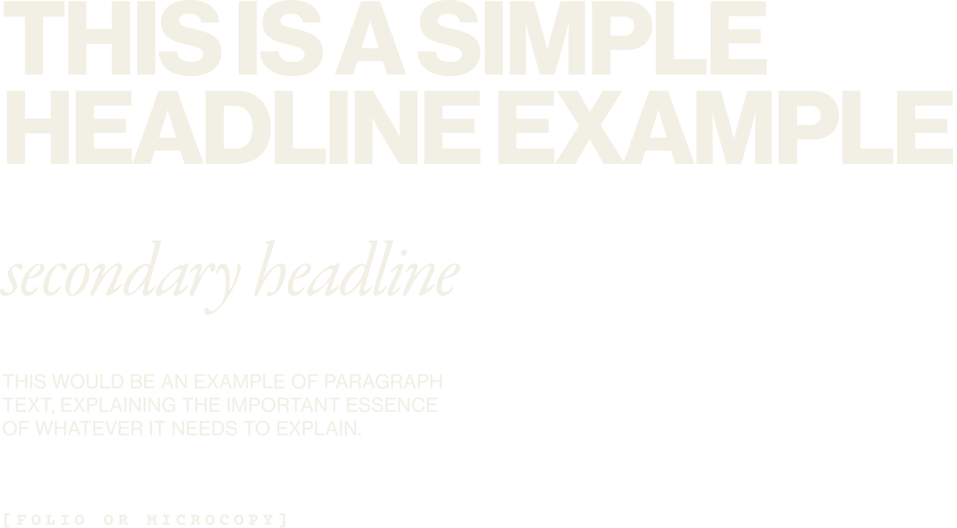 Typography pairing and hierarchy.