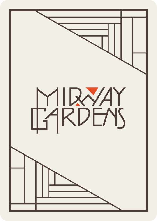 Frank Lloyd Wright Midway Gardens Playing Cards joker draft two.