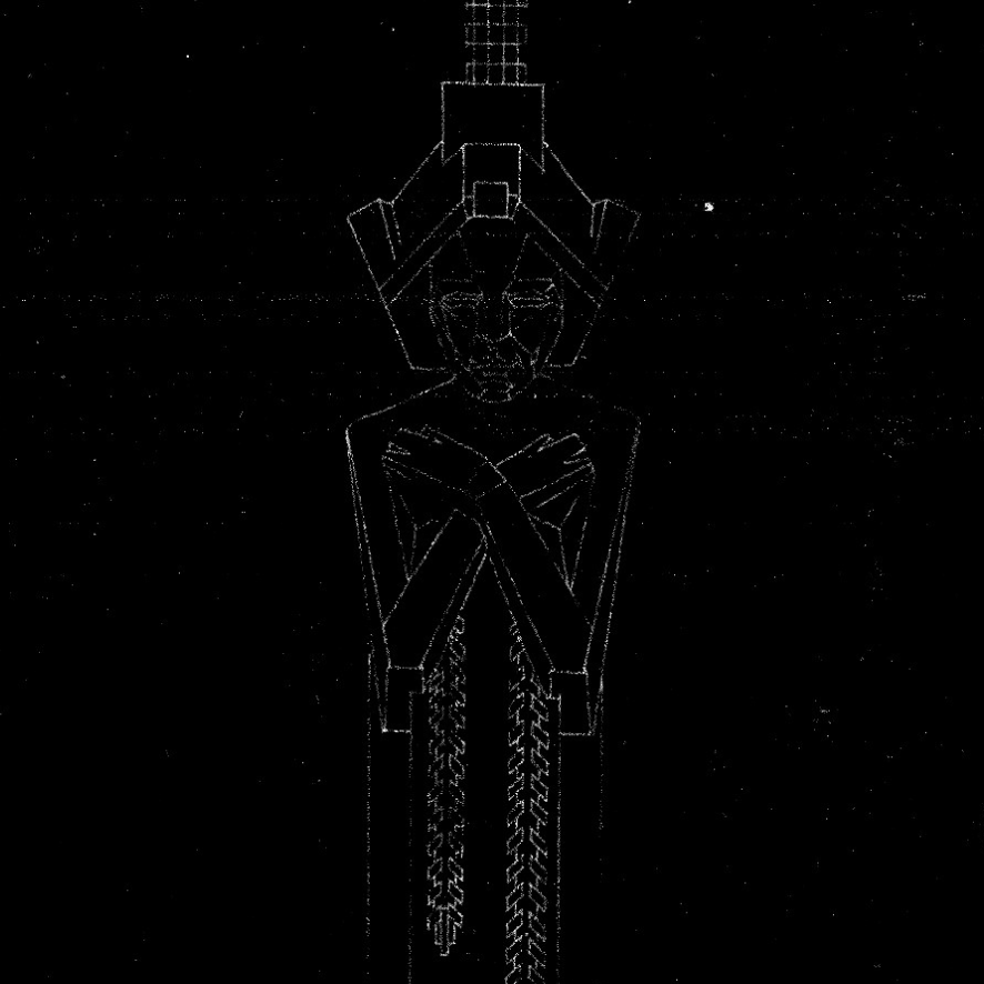 Frank Lloyd Wright Midway Gardens original sprite statue drawing.