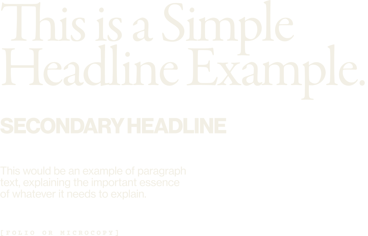 Typography pairing and hierarchy.