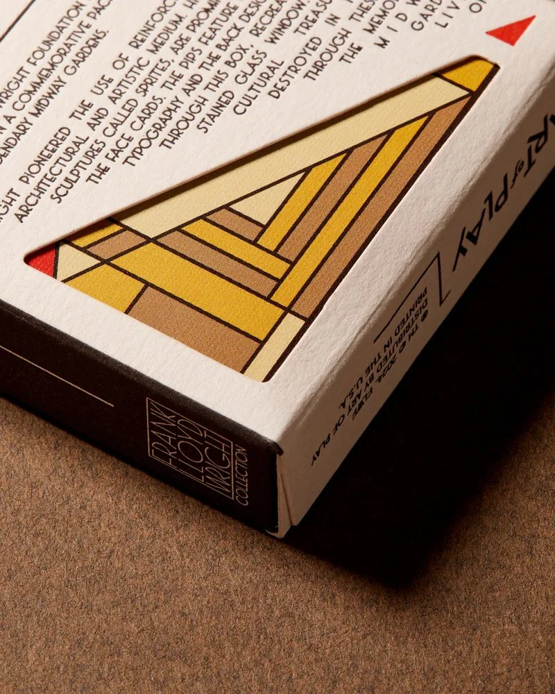 Frank Lloyd Wright Midway Gardens Playing Cards tuck case window.