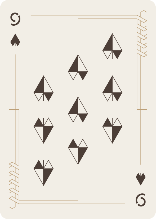 Midway Gardens Playing Cards nine of spades.