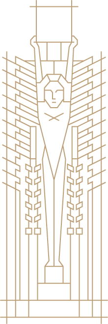 Frank Lloyd Wright Midway Gardens reconstructed sprite statue.