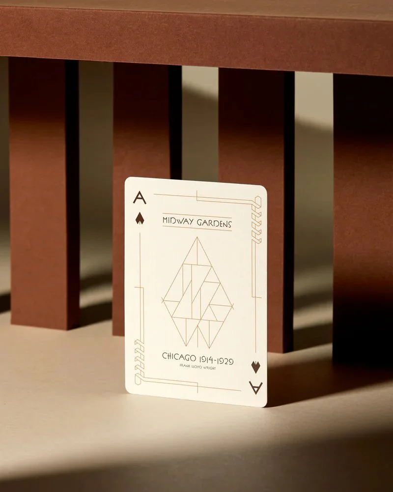 Frank Lloyd Wright Midway Gardens Playing Cards Ace of Spades.