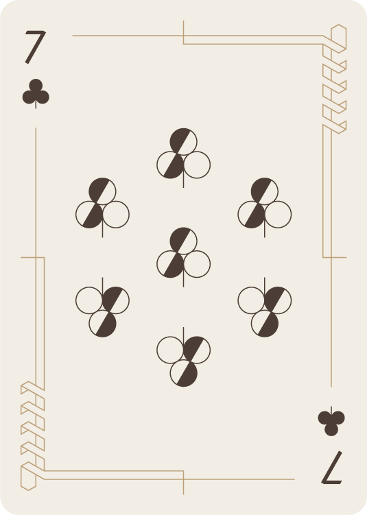 Midway Gardens Playing Cards seven of clubs.
