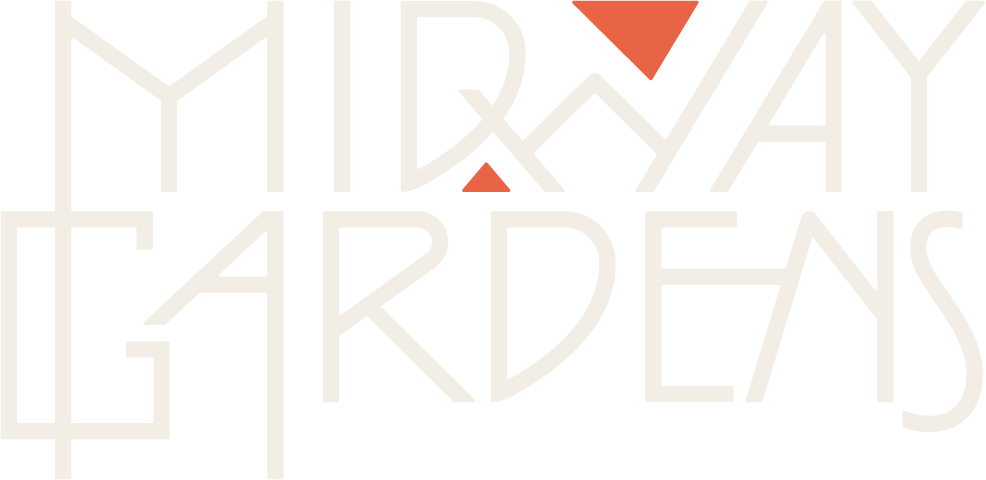 Frank Lloyd Wright Midway Gardens reconstructed wordmark.