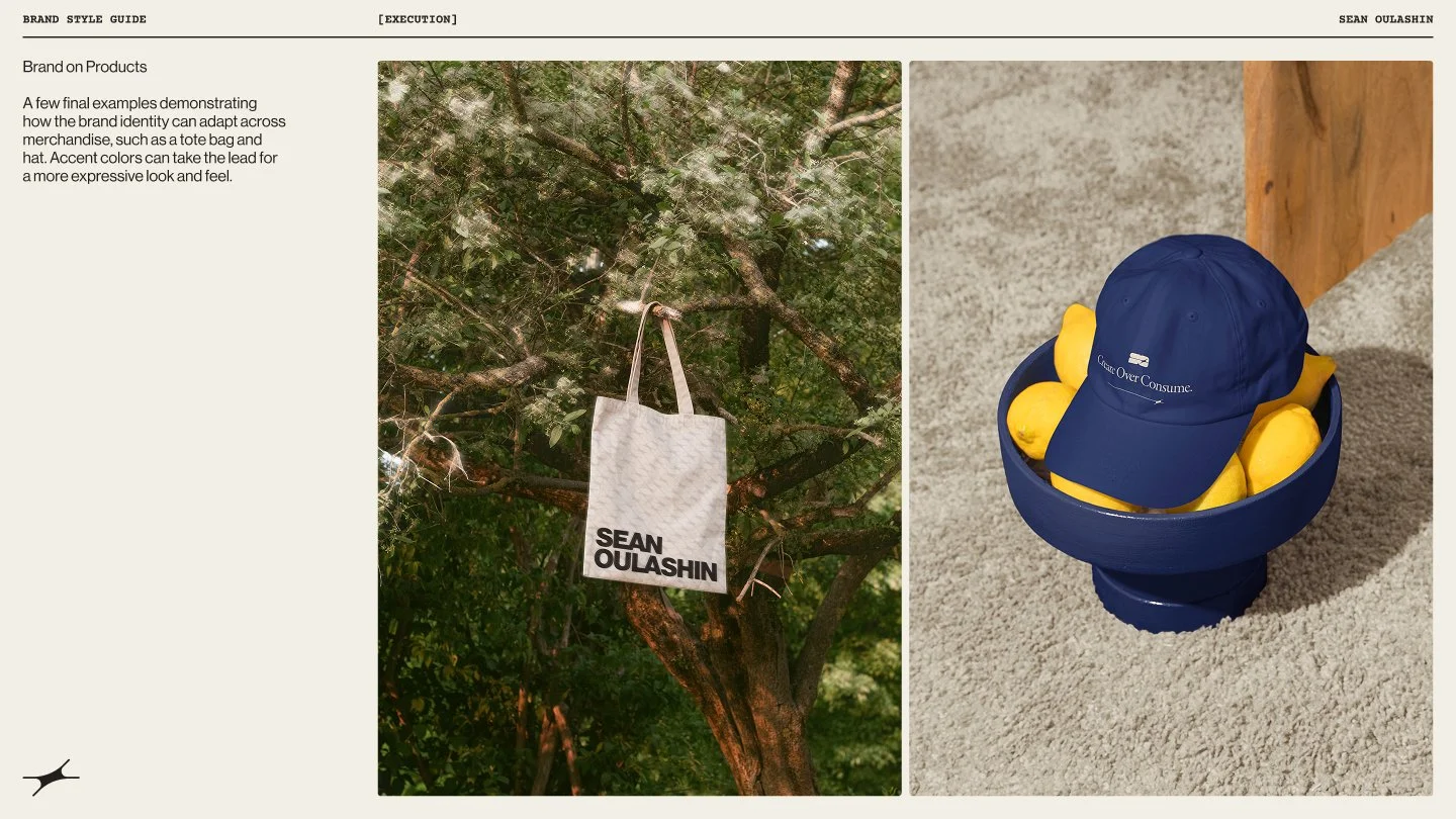 Brand style guide brand on products page.