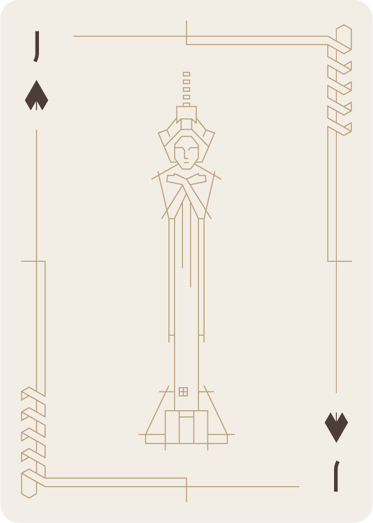 Frank Lloyd Wright Midway Gardens Playing Cards Jack of Spades.