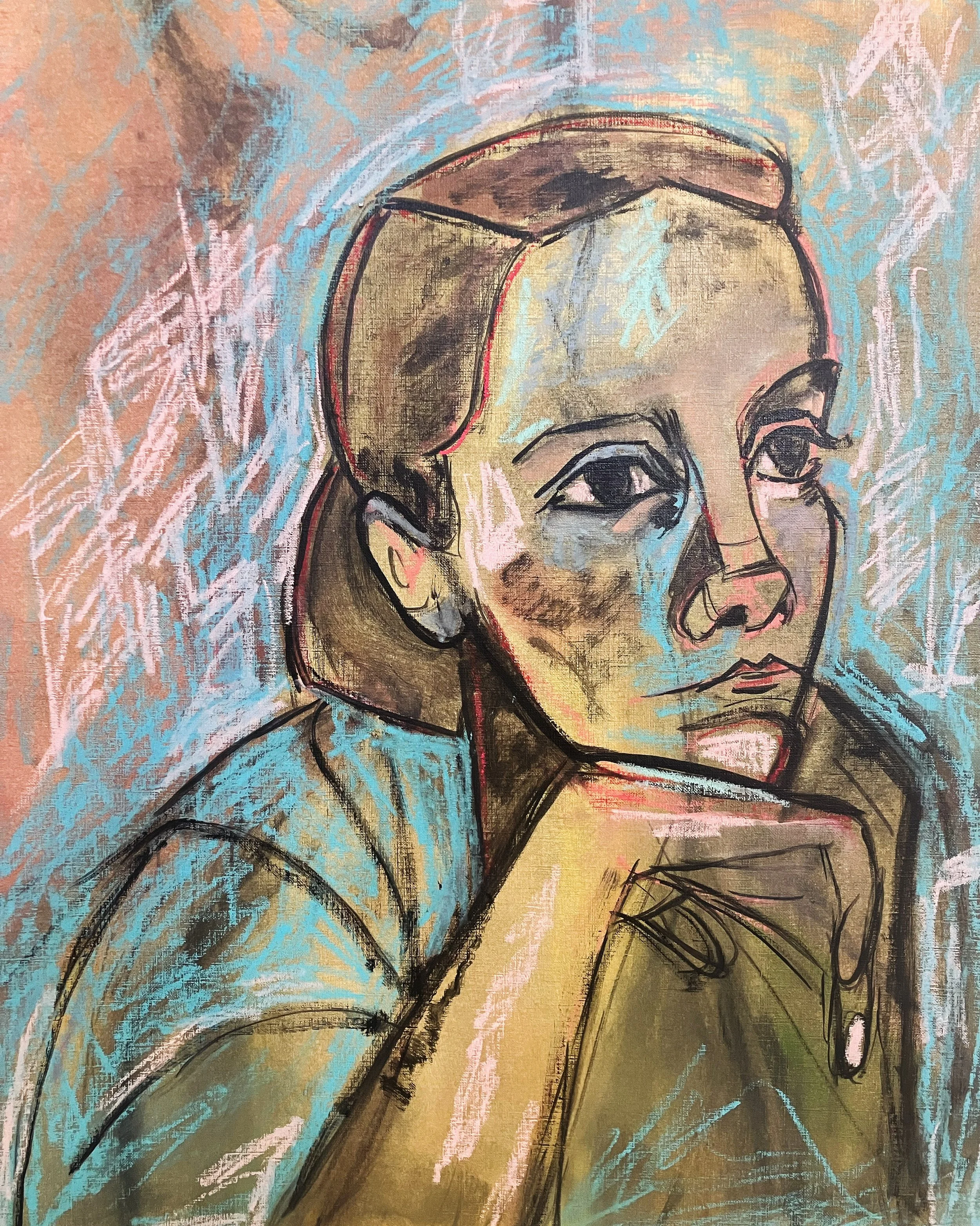 Portrait of Iris| 50 * 70 cm| Oil and pastel on paper| Barcelona 2024