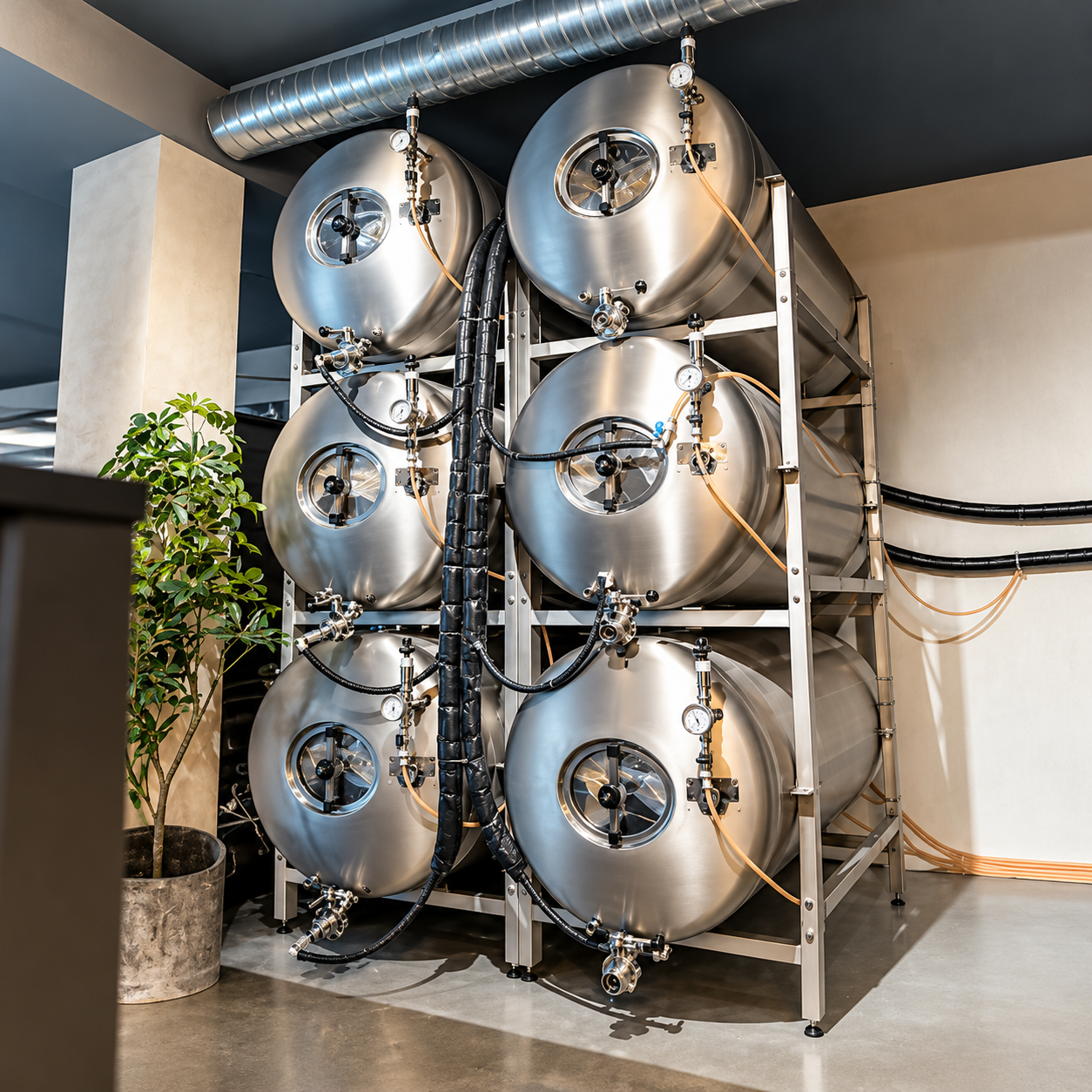 Instalación cervecera de seis tanques.png