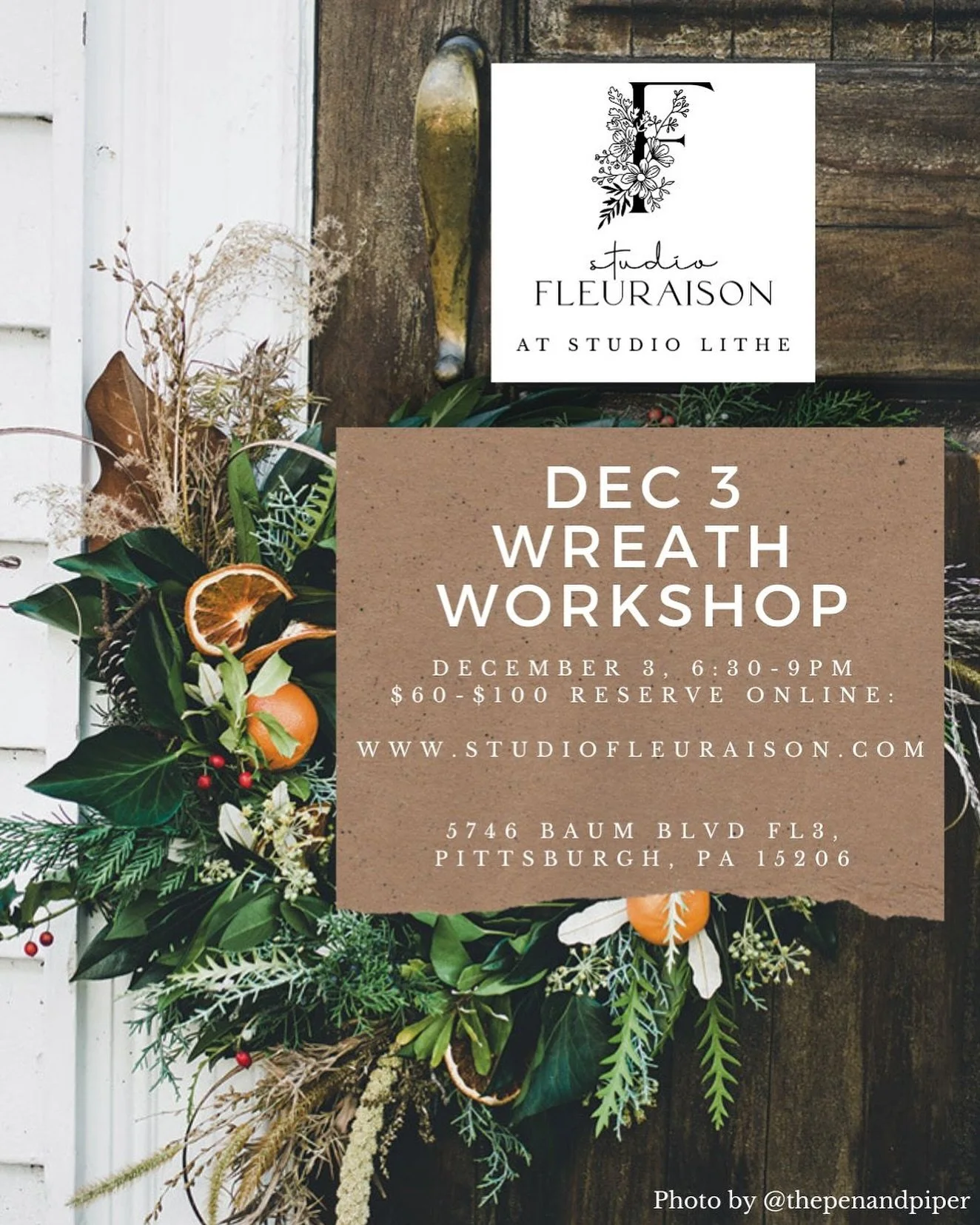 It&rsquo;s that most wonderful time of the year: wreath making season!

Our first workshop this year will be held @studio_lithe in Dec 3 and I&rsquo;d be THRILLED if you wanted to join us for a fun and festive moment of creating your very own evergre