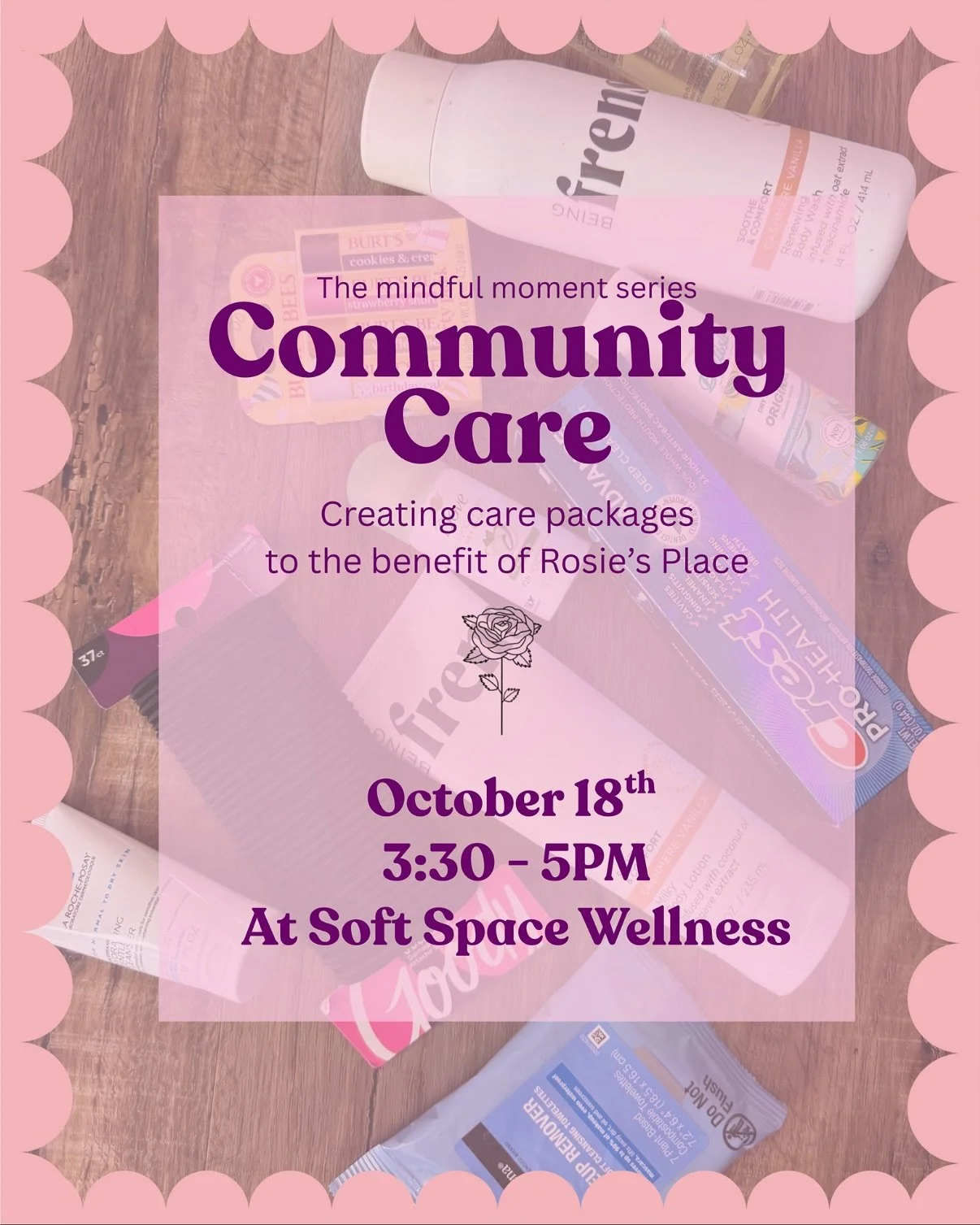 ✨ Our next Mindful Moment is here! This month, on Saturday, October 18th from 3:30-5pm, we are coming together to assemble care packages in support of @rosies_place, the first women&rsquo;s shelter in the nation! 👭

We&rsquo;re so excited to support