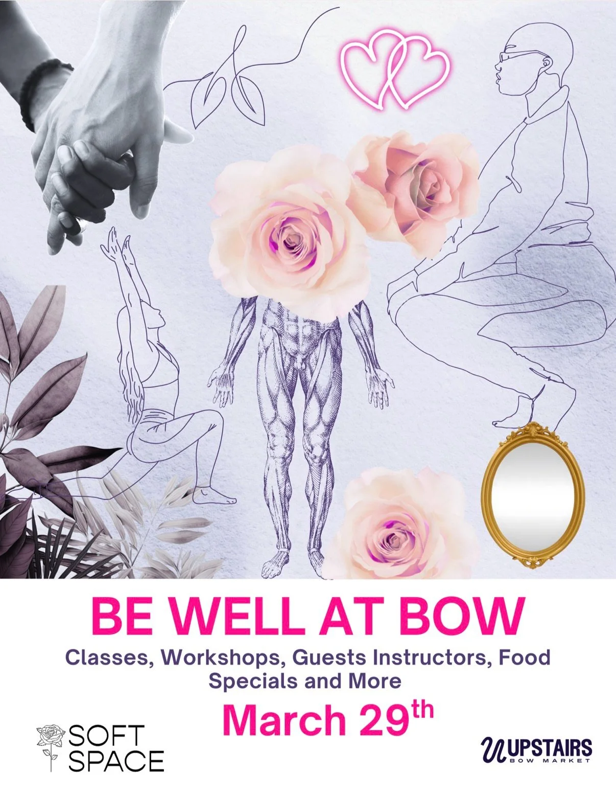 📣📣We&rsquo;ve never done anything quite like this before, and we hope you&rsquo;ll love it!! A full day around @bow.market and here at @softspacewellness of special one off $10 workshops - so you can get your fill of knowledge, feel a burn, soothe 