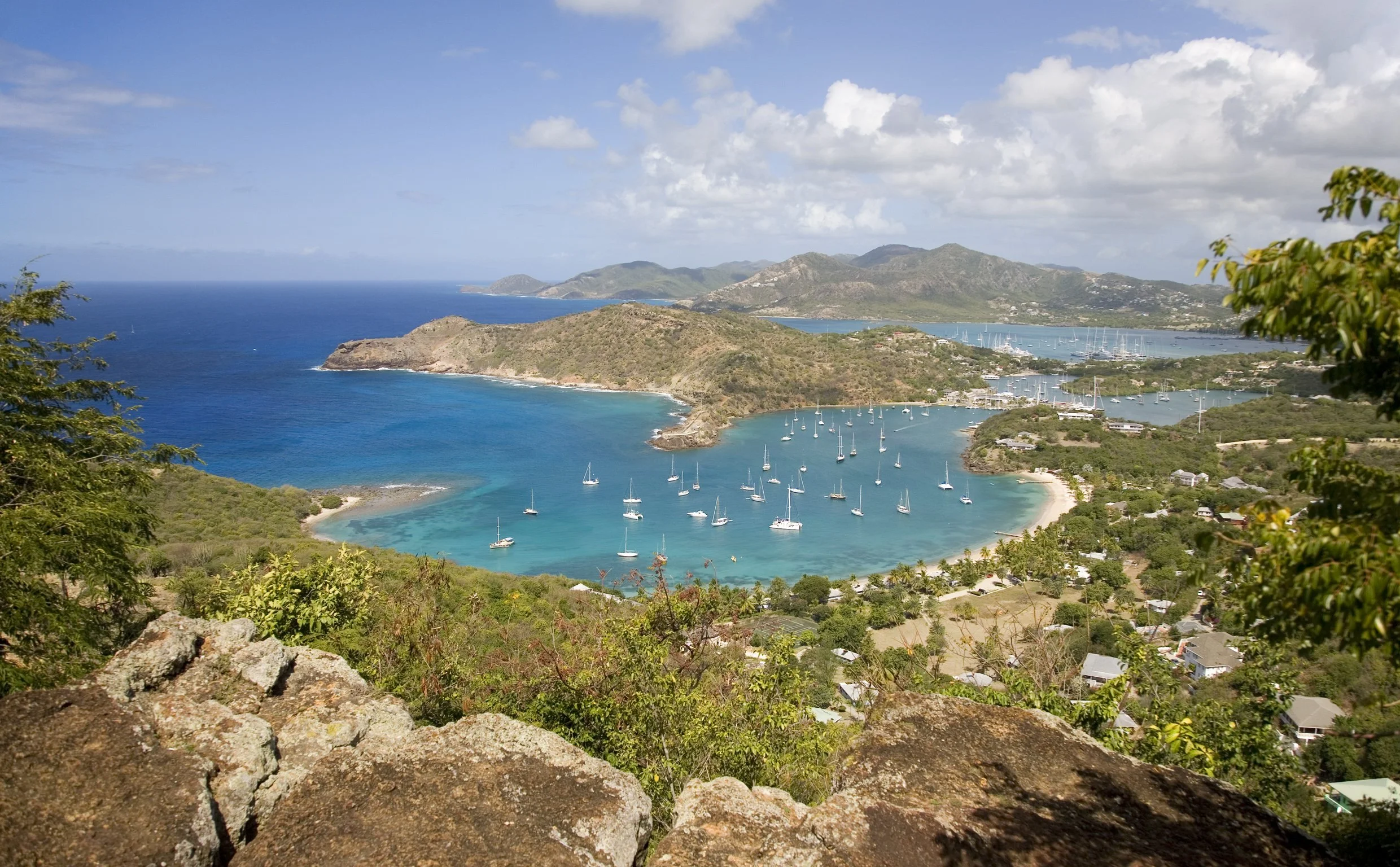 a view from Shirley Heights above English Harbour Antigua
