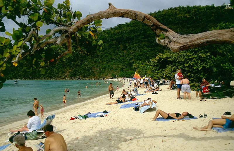 becah scene at Magens Bay, St Thomas, US Virgin Islands