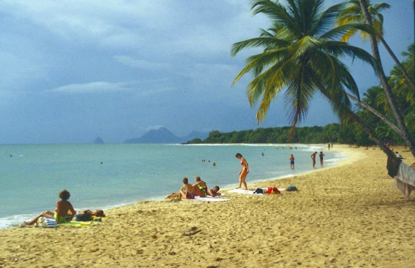 bathers of Grand Anse beach, Martinique