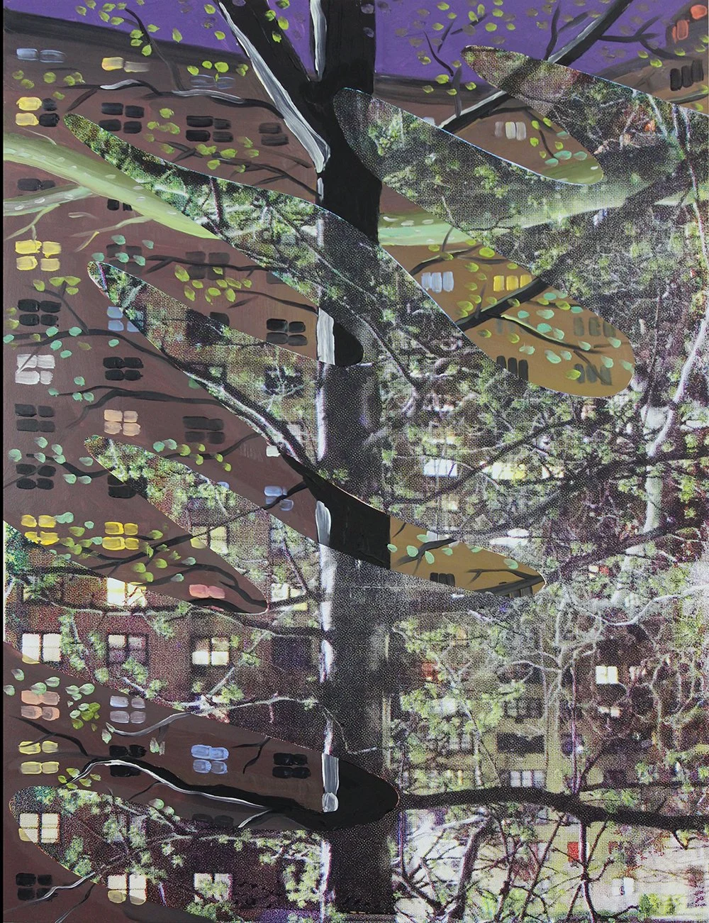 Pear Tree ;
flashe, oil, acrylic on dibond;
26 in x 34 in;
2021