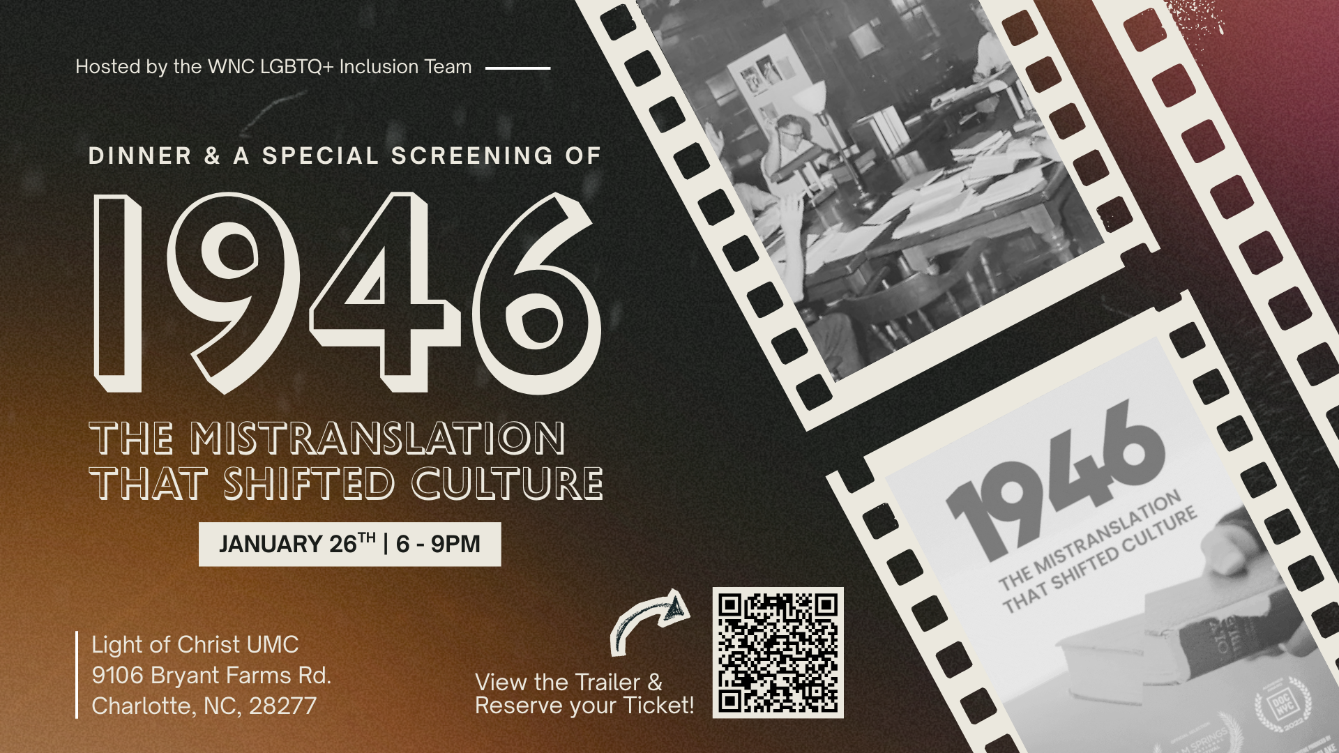 Dinner &amp; A Special Screening of "1946: The Mistranslation That Shifted Culture"