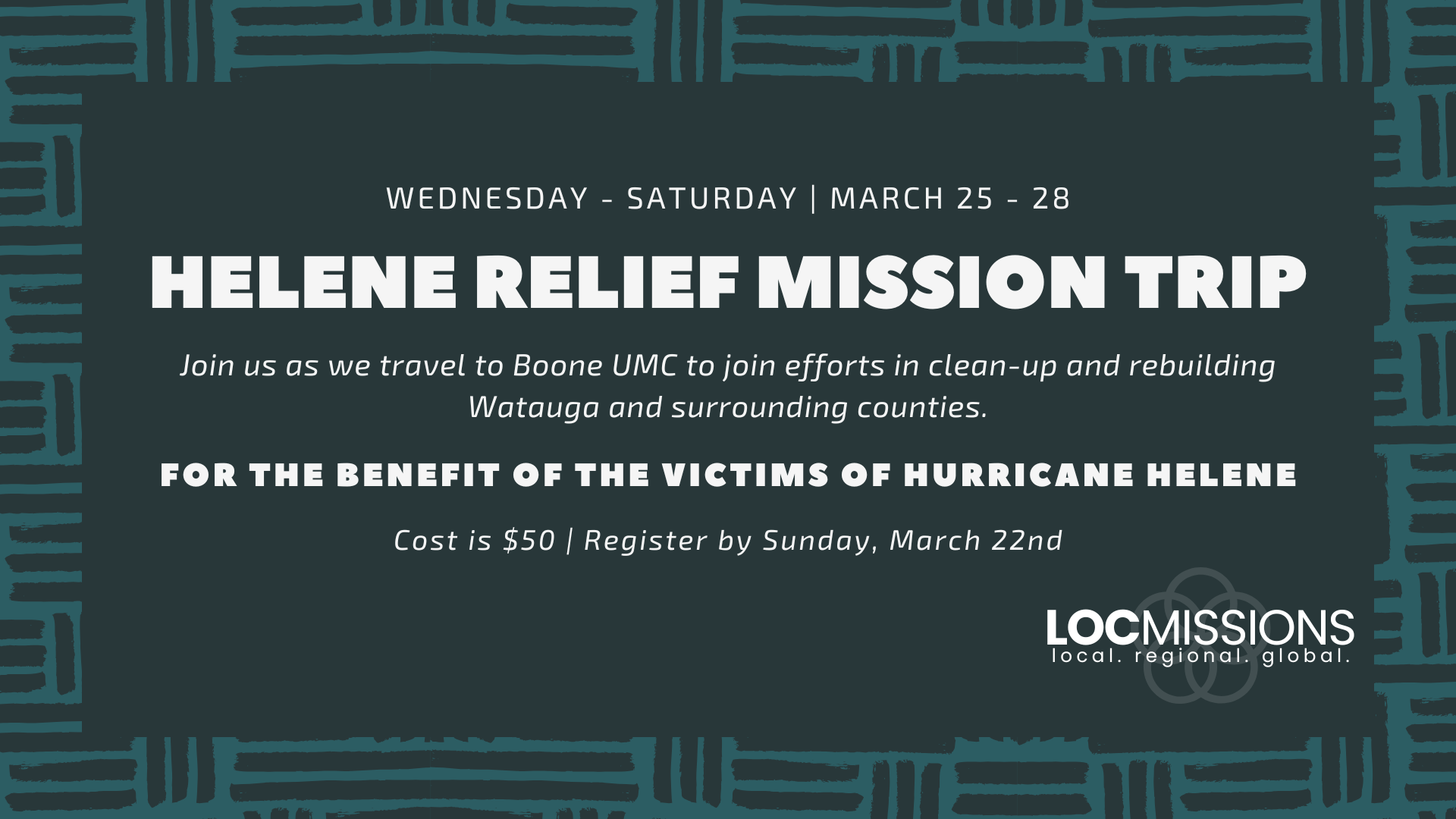 Hurricane Helene Relief Mission Trip - March