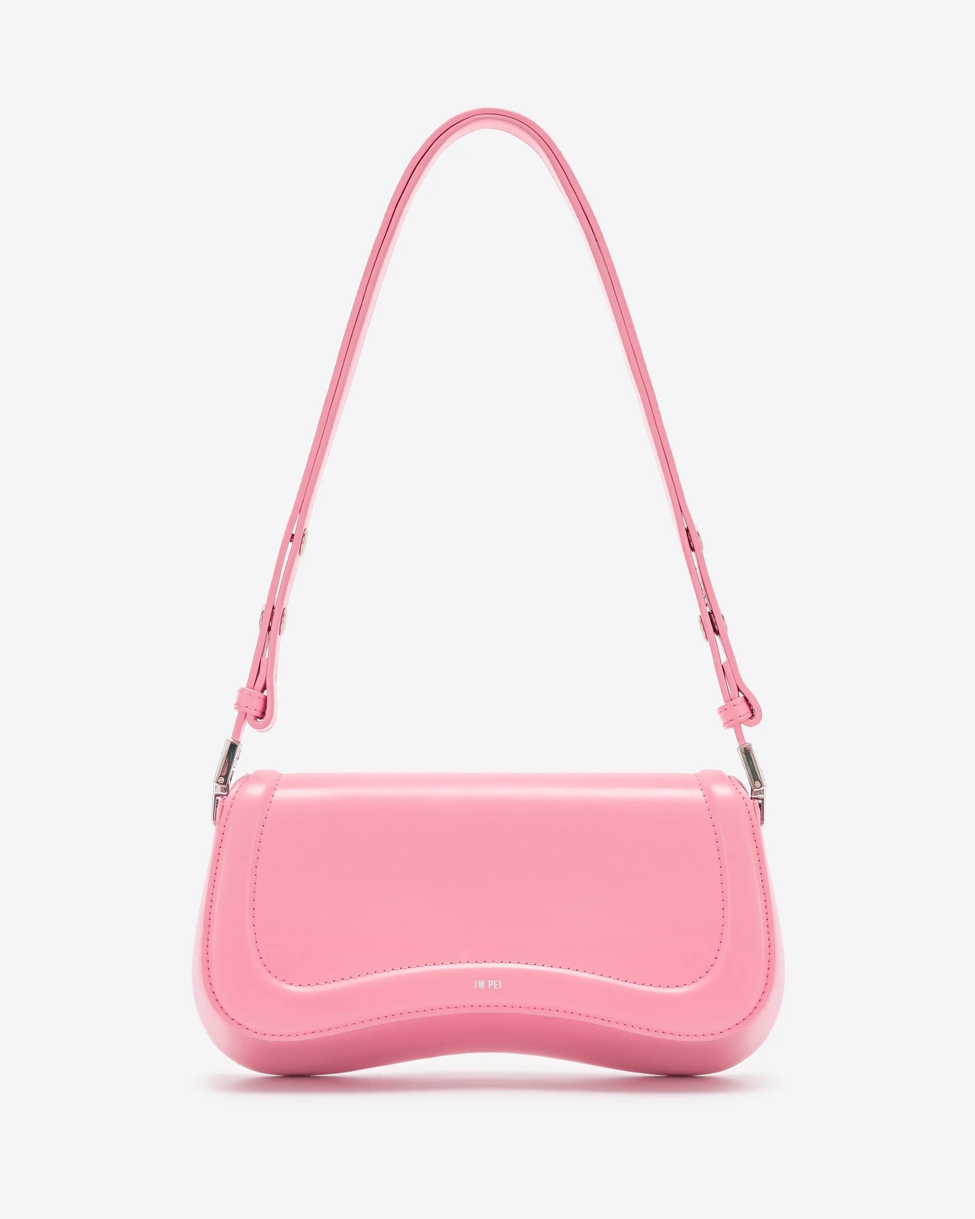 BY FAR Unisex Rachel Baguette Shoulder Bag in Pink