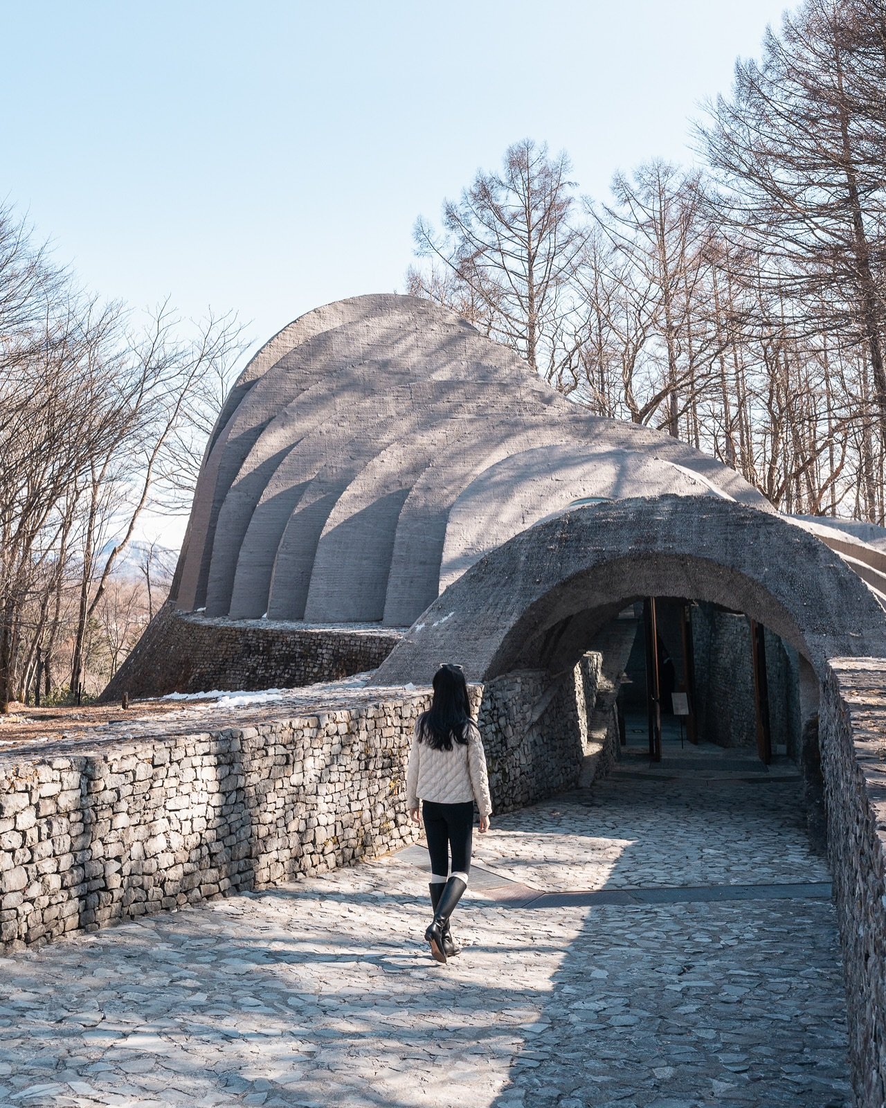 The stone church on the hill 🪨 

One of the two churches on the Hoshino Resorts grounds, the stone church doubles as a memorial for Uchimura Kanzō, who founded the non-church movement advocating for a spiritual connection that transcends the physica