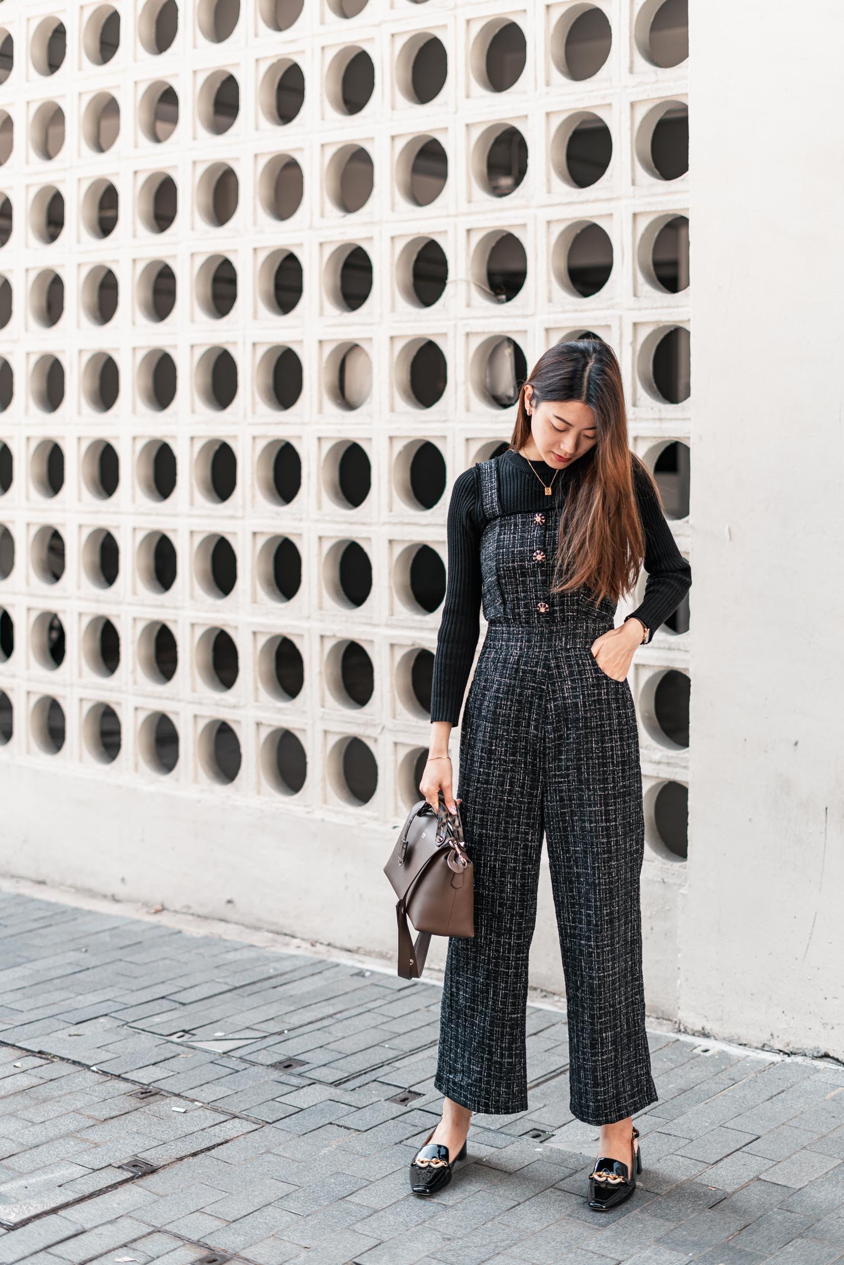 Black Tweed Jumpsuit: The Edgier Alternative for a Night Out — Becoming  Carmen
