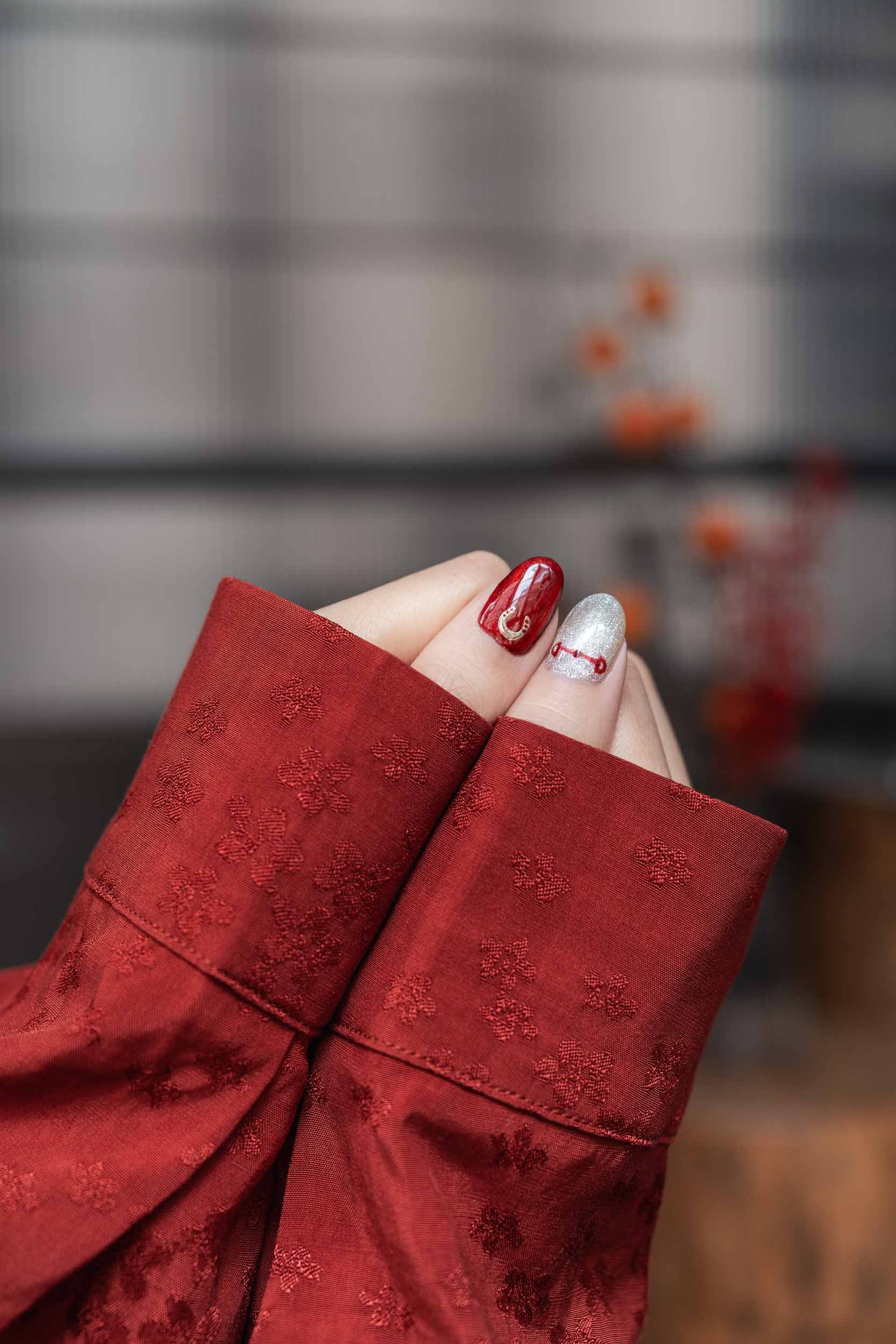 becoming-carmen-chinese-new-year-horse-2026-red-silver-manicure-nails