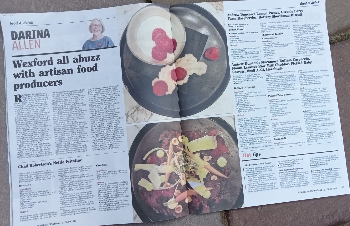 A report by Darina Allen in the Irish Examiner — Taste Wexford