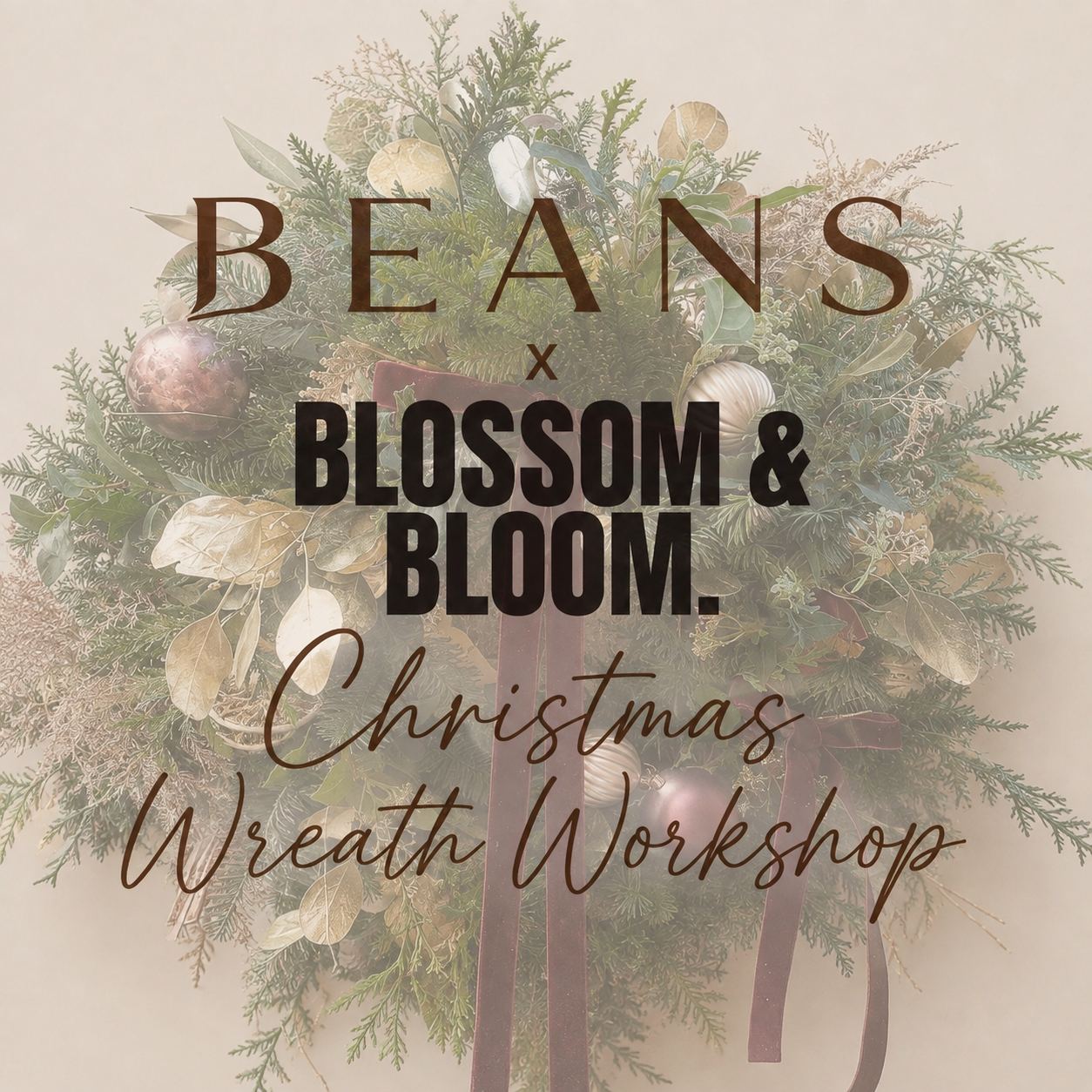 Christmas wreath workshop @ Beans of Baschurch 