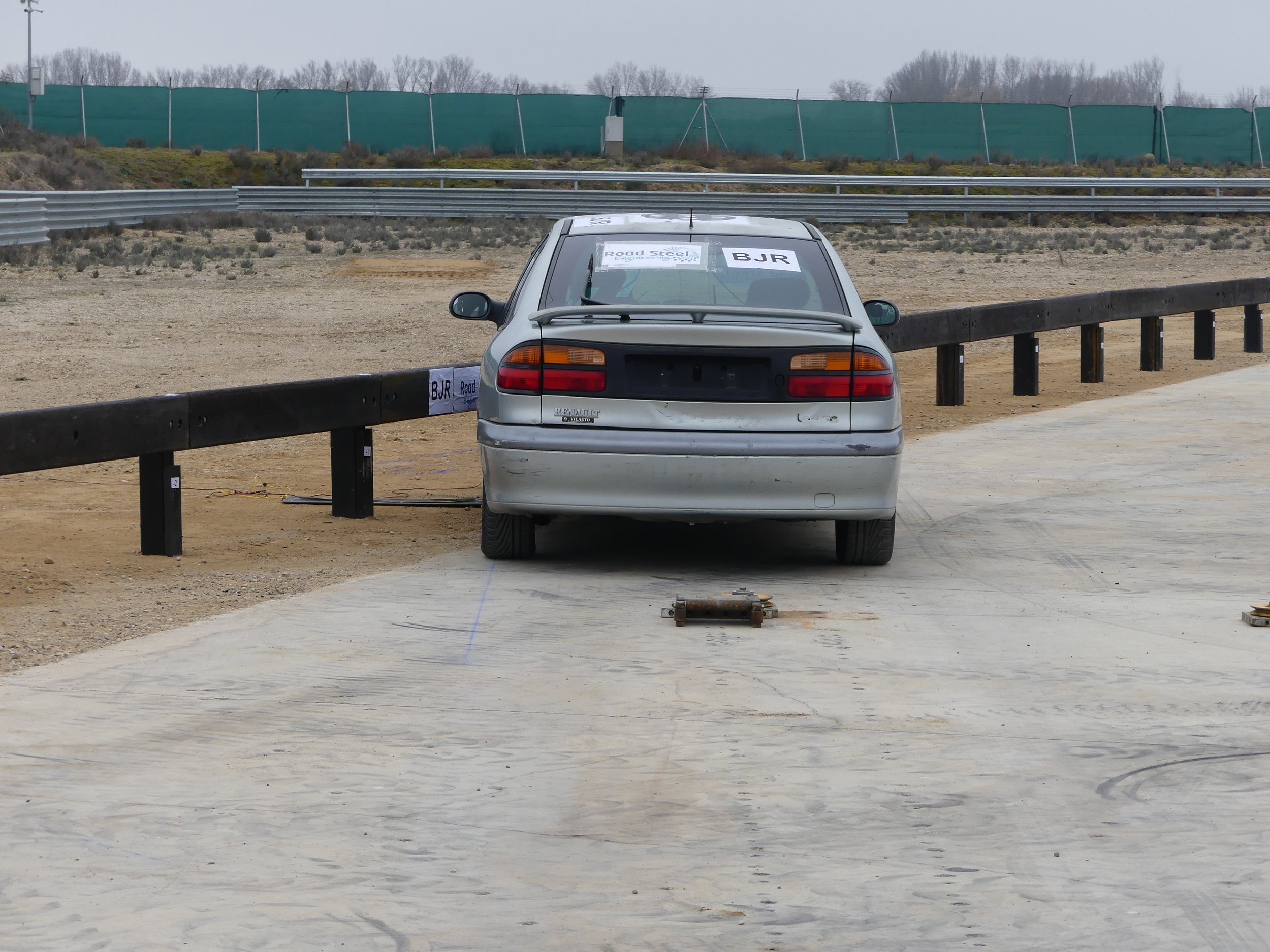 Demonstration of the Crash Test of the Circular &amp; Low Carbon Safety Barrier (Copyright: Road Steel Engineering) 