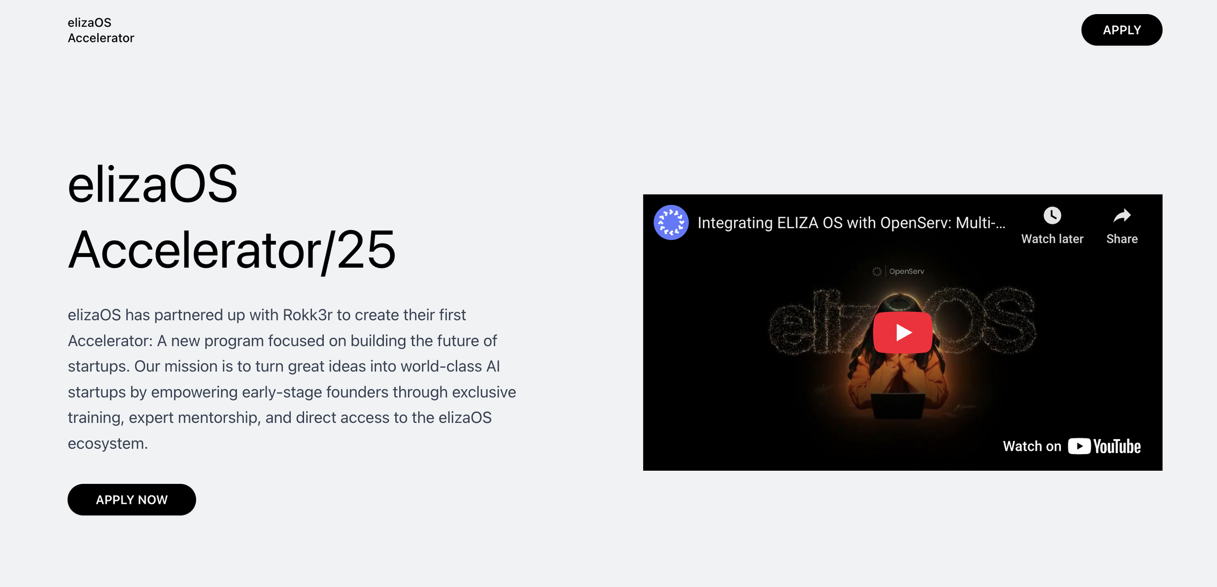 ElizaOS Accelerator — Rokk3r