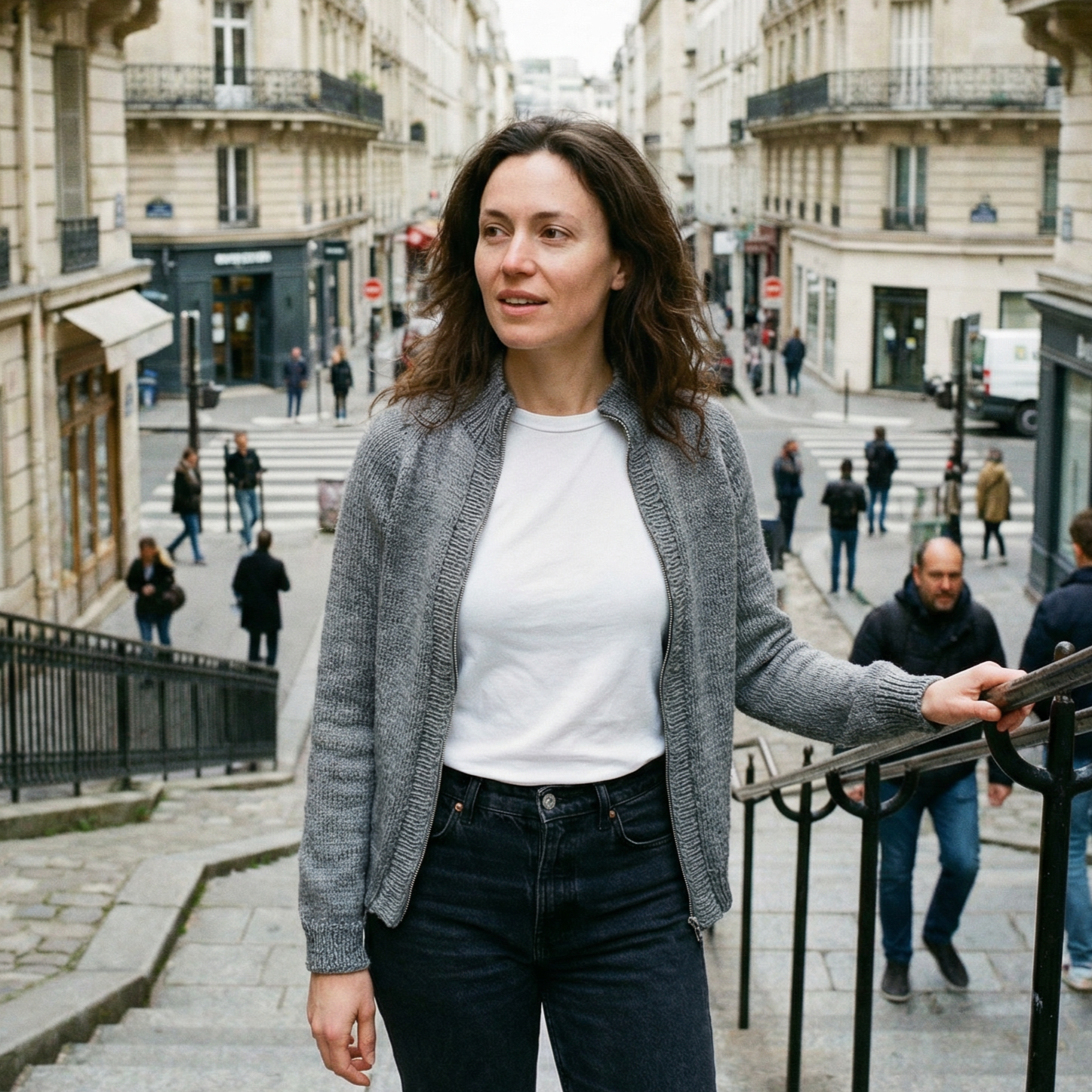 Luxury Hand Knit Gray Cardigan