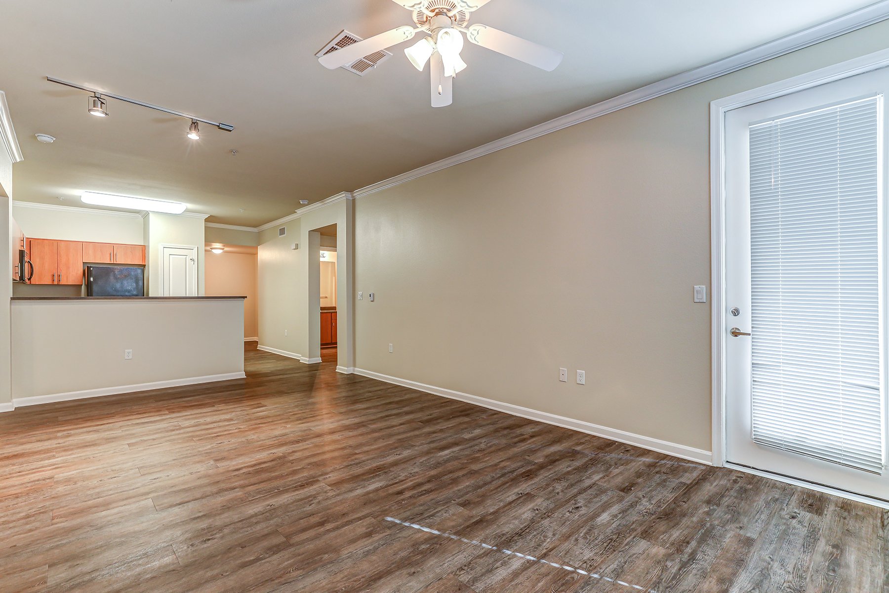 The living room in a 2-Bedroom unit at Cantabria