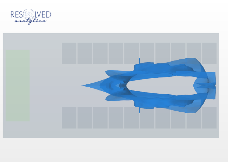 Isosurface of 12C Supply Air (Plan View)