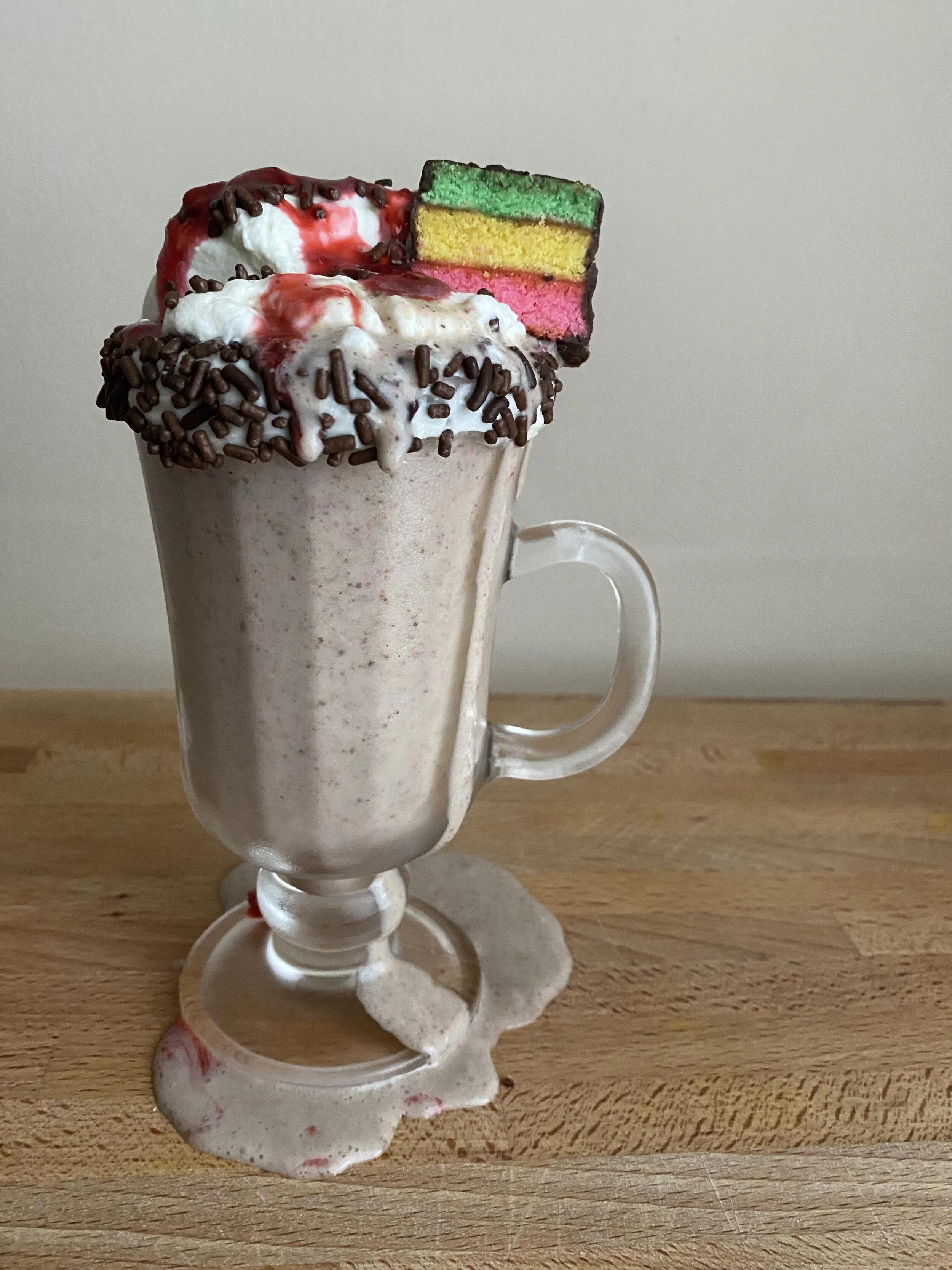 Italian Rainbow Cookie Milkshake