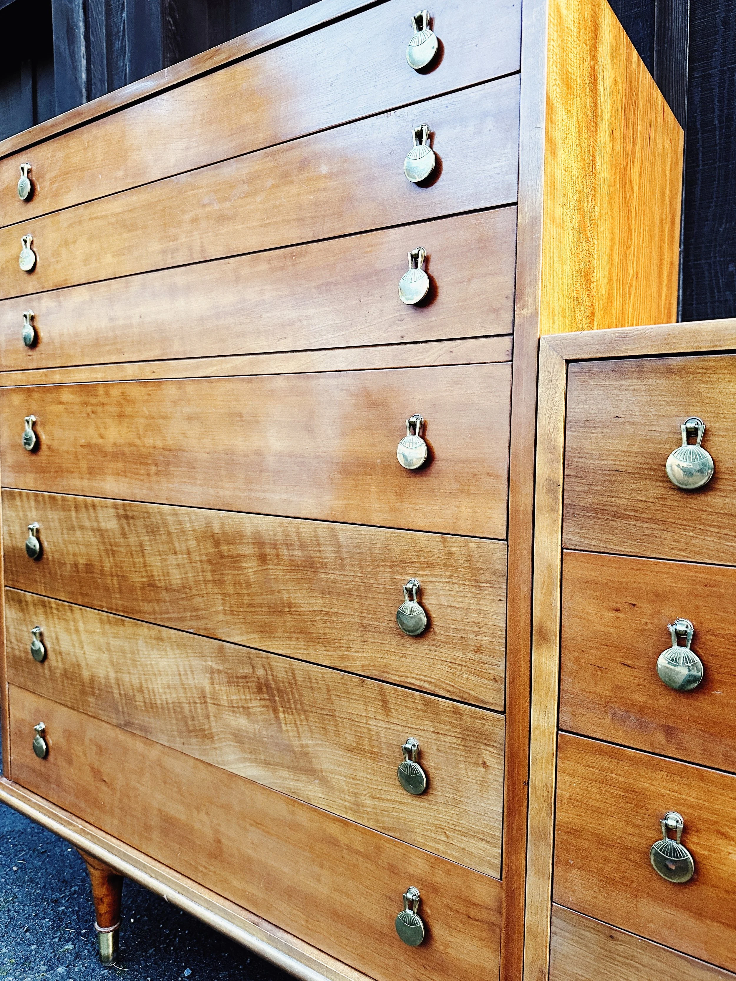 1950s Renzo Rutili Walnut Double Height Dresser for Johnson Furniture ...