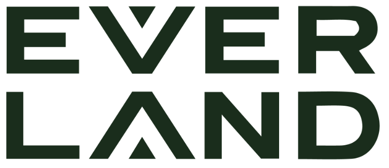 Text reading 'EVER LAND' in bold, dark green letters.