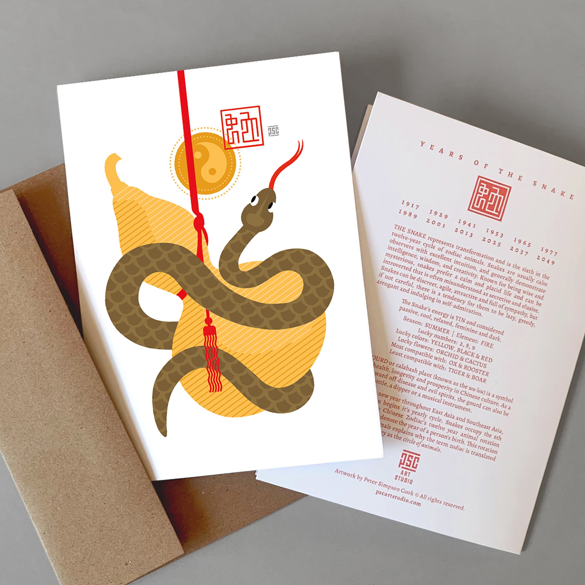 YEAR OF THE SNAKE NOTE CARDS | Click on image to learn more at ETSY.COM